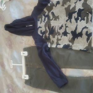 Boys shirt/pants set. Size 3T Navy Blue and Grey